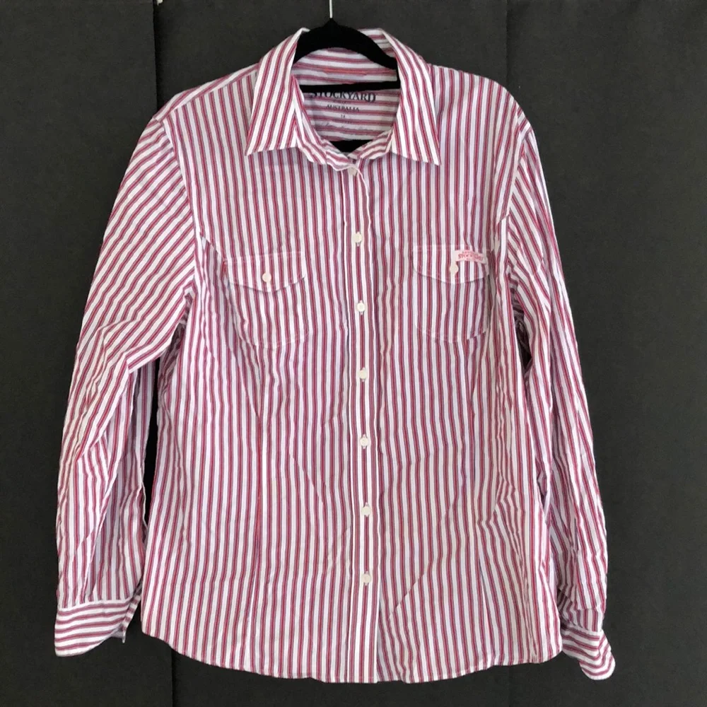 R.M. Williams Stockyard Ladies size 14 Striped Button Down Shirt - Picture 1 of 5